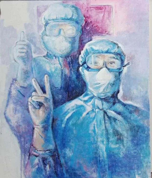 众志成城 抗击疫情丨中国美术家协会民族美术艺术委员会新疆美术家协会主题创作作品(十五)(图38) 众志成城 抗击疫情丨中国美术家协会民族美术艺术委员会新疆美术家协会主题创作作品(十五)(图38)
