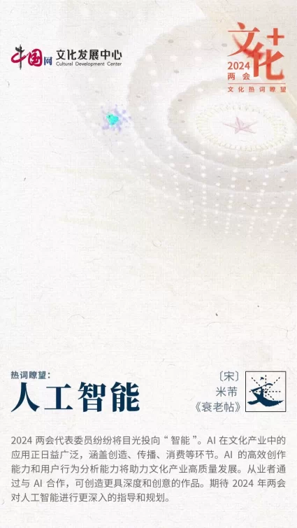 2024两会文化热词瞭望 | 点击开启“文化+”速度(图1) 2024两会文化热词瞭望 | 点击开启“文化+”速度(图1)