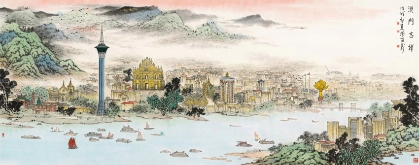 庆祝建党104周年——杨留义城市山水画作品展在京举办(图6) 庆祝建党104周年——杨留义城市山水画作品展在京举办(图6)