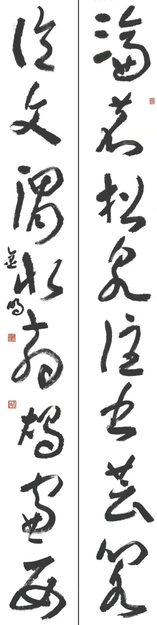 大草与章草融合的新途径——蒋金明大草创作的蝶化(图5) 大草与章草融合的新途径——蒋金明大草创作的蝶化(图5)